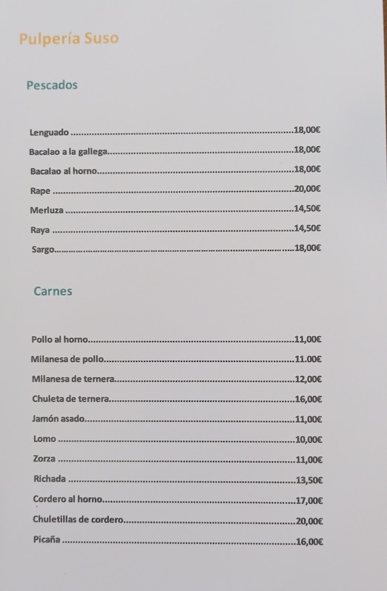 Pulpería Suso Menu - Image 2